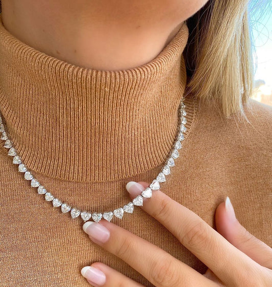 Heart Tennis Necklace Chains