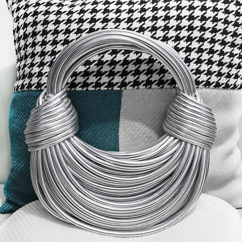 Gold & Silver Bread Knotted Handbags