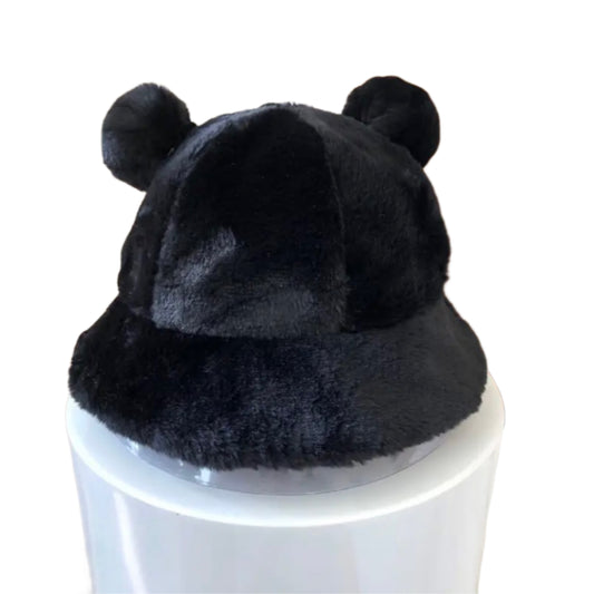 Fur Ear Ball Bucket Hat