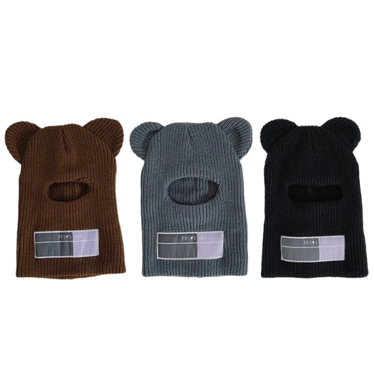 Ski Mask Bear Ear Beanies