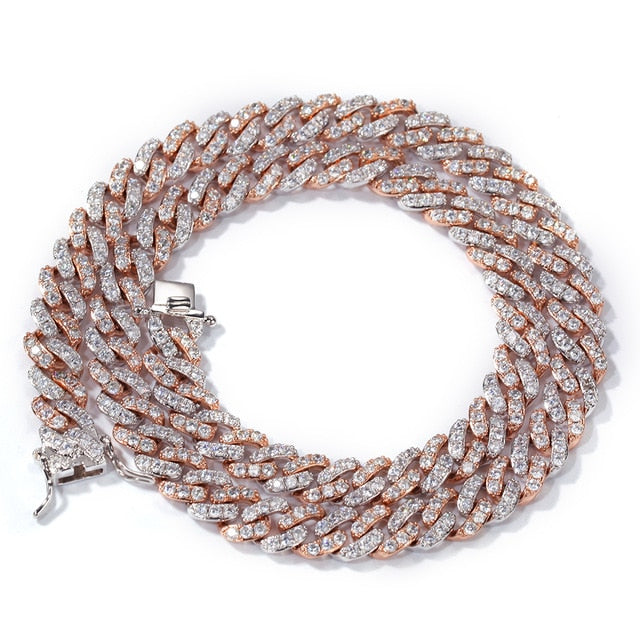 Pink Iced Out Cuban Link Choker