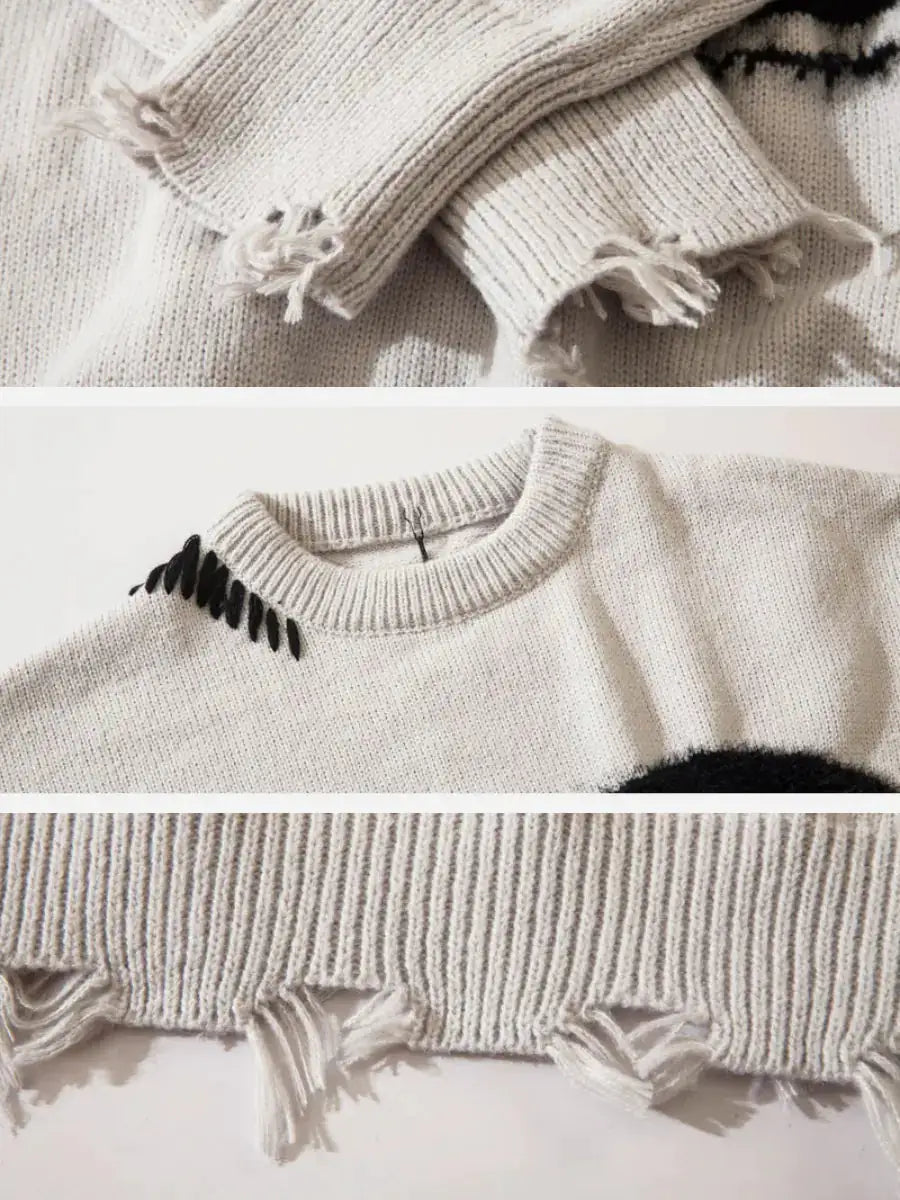 Vintage Knit Smiley Sweater